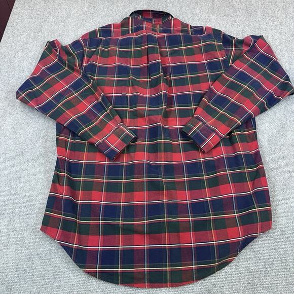 Ralph Lauren Mens L Red Green Blue Tartan Plaid Long Sleeve Button Down Shirt - Picture 6 of 6